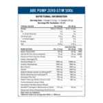 ABE Pump - Zero Stim Pre-Workout Facts Boost Fit