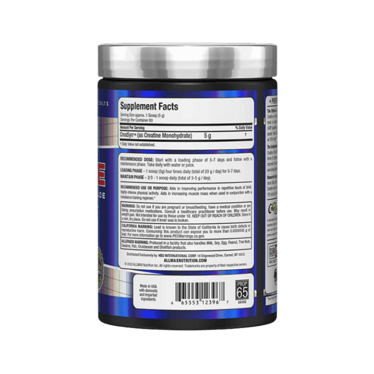 Allmax Creatine Monohydrate 400gm 80 servings facts Boost Fit