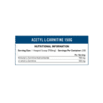 Applied Nutrition Acetyl L-Carnitine Facts Boost Fit