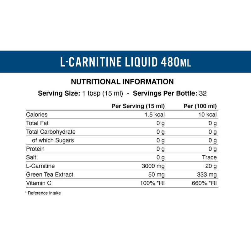 Applied Nutrition L-Carnitine Liquid 3000mg Facts Boost Fit