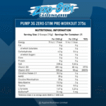 Applied Nutrition Pump 3G Zero Stim - Caffeine Free Pre-Workout Facts Boost Fit