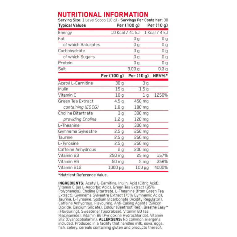 Applied Nutrition Shred X Fat Burning Thermogenic Powder Facts Boost Fit