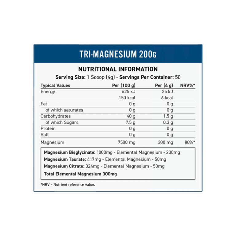 Applied Nutrition TRI-MAGNESIUM Powder Facts Boost Fit