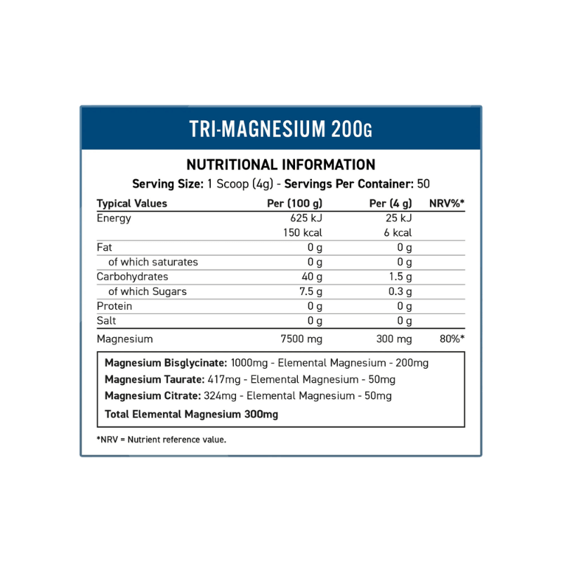 Applied Nutrition TRI-MAGNESIUM Powder Facts Boost Fit