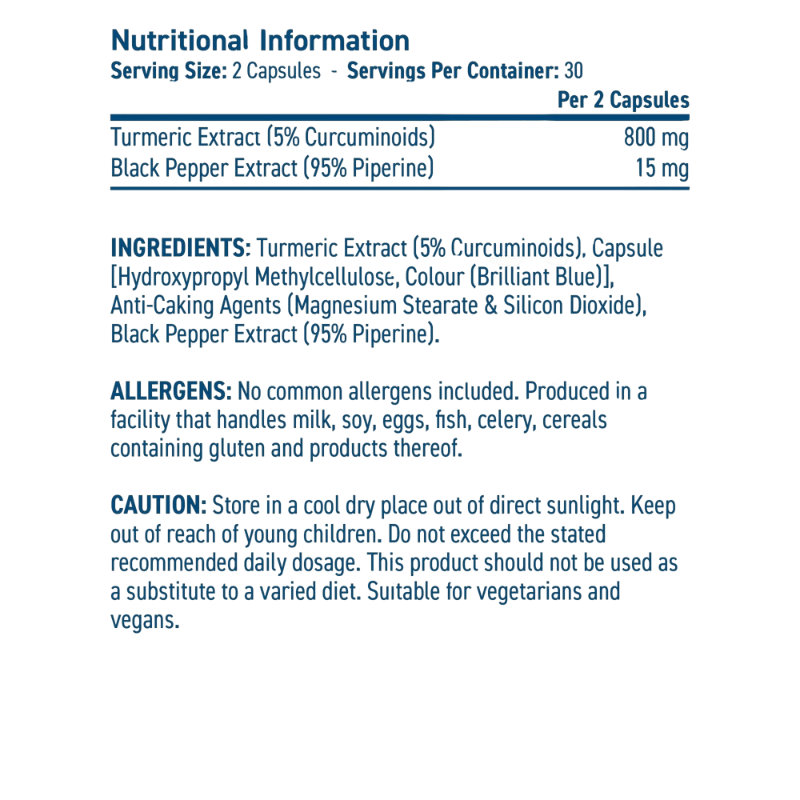 Applied Nutrition Turmeric 800mg Facts Boost Fit