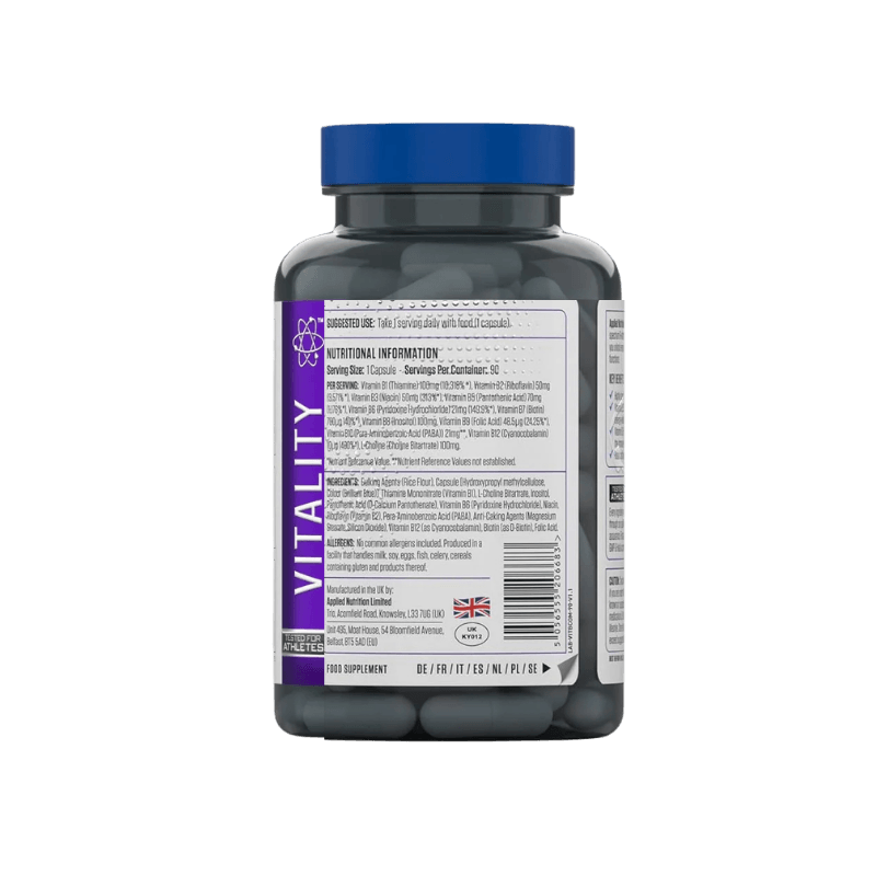 Applied Nutrition Vitamin B Complex Multivitamin Facts Boost Fit