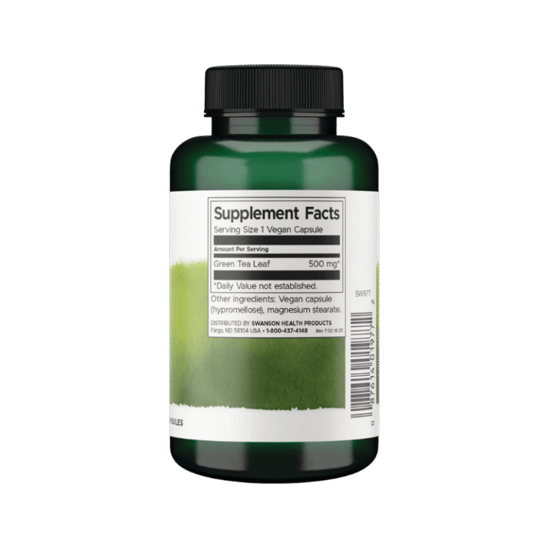 Swanson Green Tea 500mg, 100 Capsules Facts Boost Fit