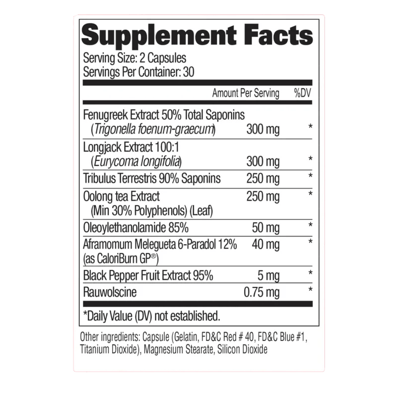 Gat Sport Testrol Fire, 60 capsules Facts Boost Fit