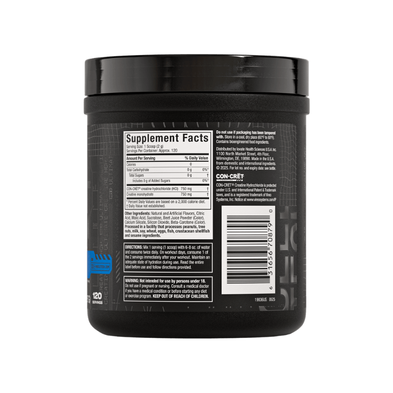 Muscle Tech CELL TECH Creatine HCI+, 120 servings Boost Fit Facts