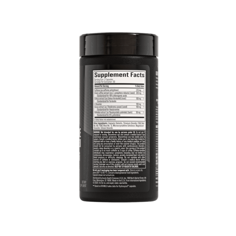 Muscle Tech Hydroxycut Hardcore Elite 100 Capsules Boost Fit Facts
