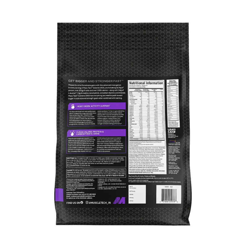 Muscle Tech Mass Tech Extreme 2000, 5.4kg, 10 servings Boost Fit