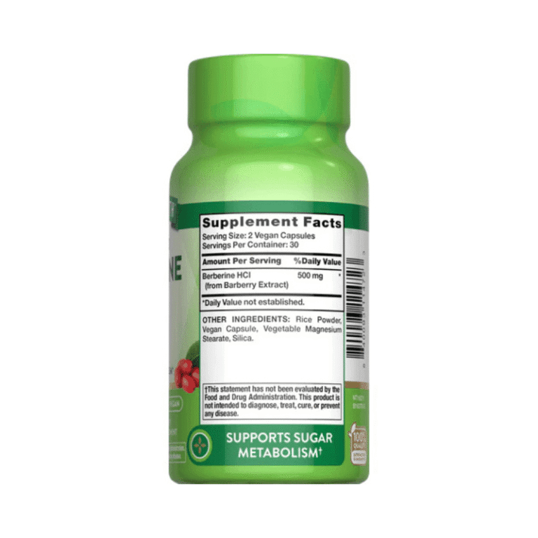 Natures Truth Berberine HCL 500mg Facts Boost Fit