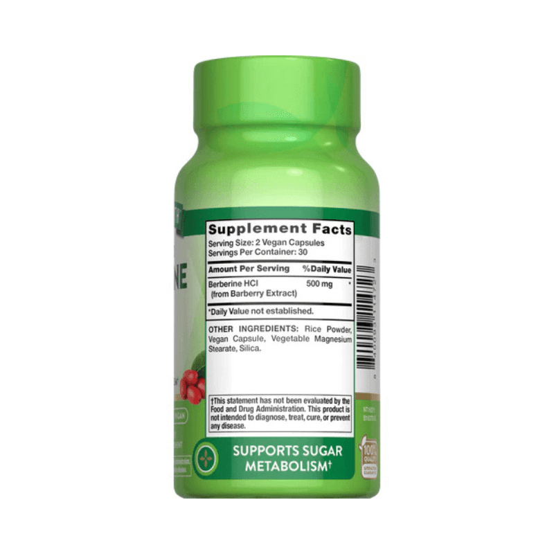 Natures Truth Berberine HCL 500mg Facts Boost Fit