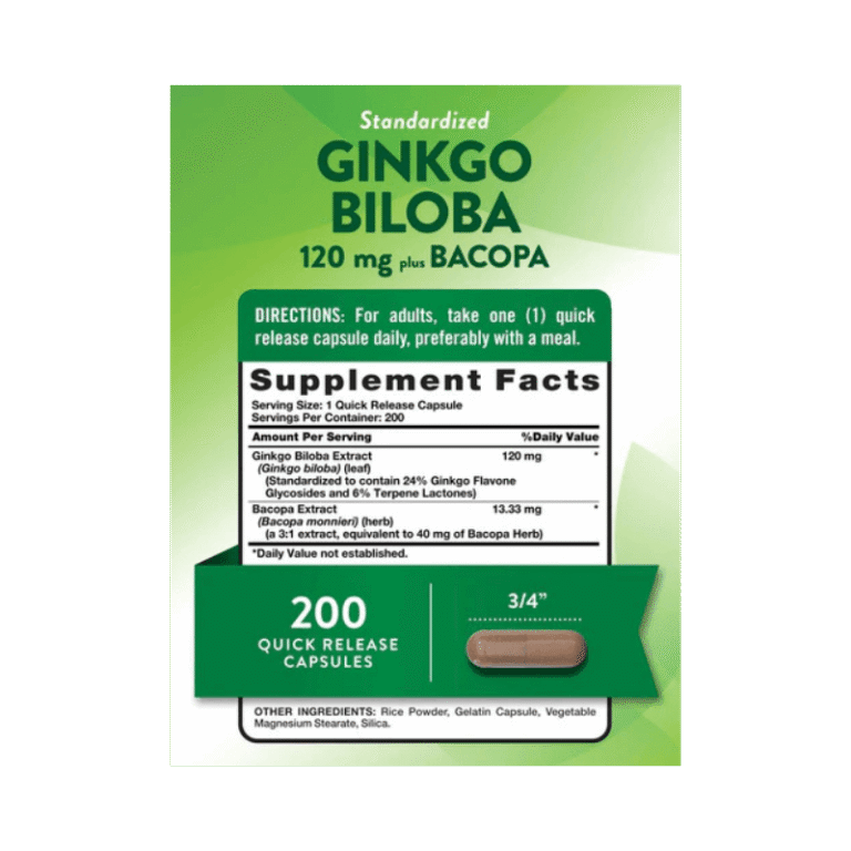 Natures Truth Ginkgo Biloba 120mg 200 capsules Facts Boost Fit