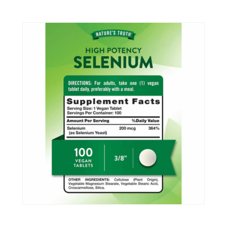 Natures Truth Selenium 200mg Facts Boost Fit