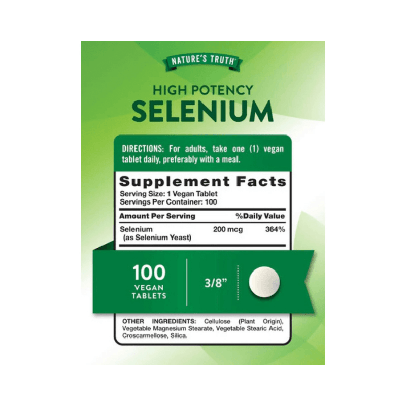 Natures Truth Selenium 200mg Facts Boost Fit