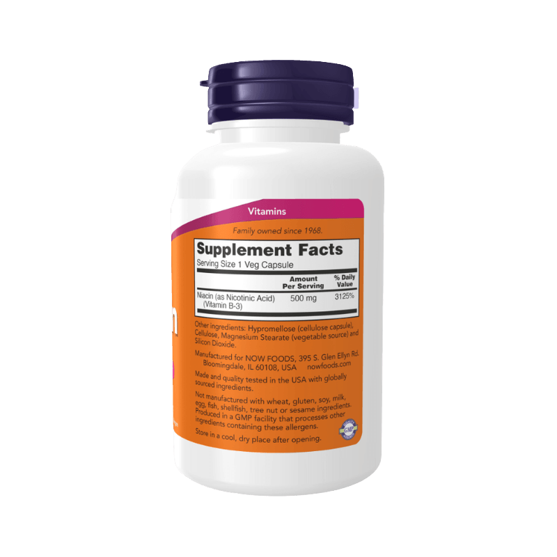 Now Foods Niacin 500mg 100 capsules Facts Boost Fit