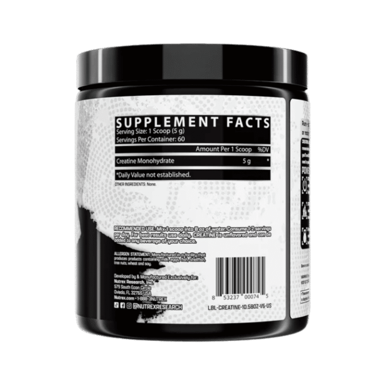 Nutrex Research Creatine Monohydrate, 300gm 60 Servings Facts Boost Fit