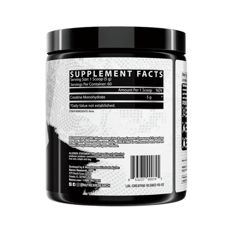 Nutrex Research Creatine Monohydrate, 300gm 60 Servings Facts Boost Fit