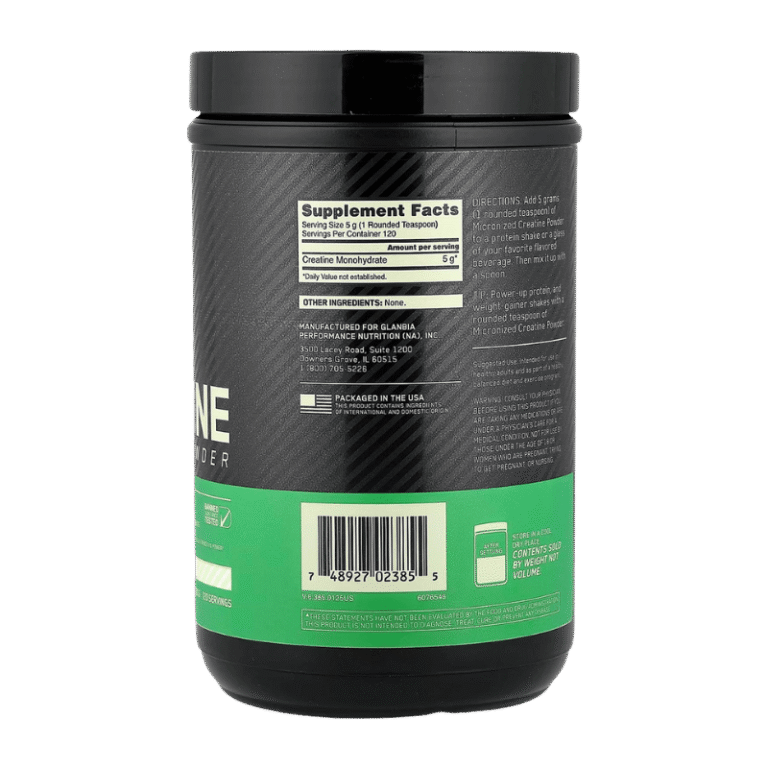 Optimum Nutrition Creatine Micronized 600gm 120 servings Facts Boost Fit